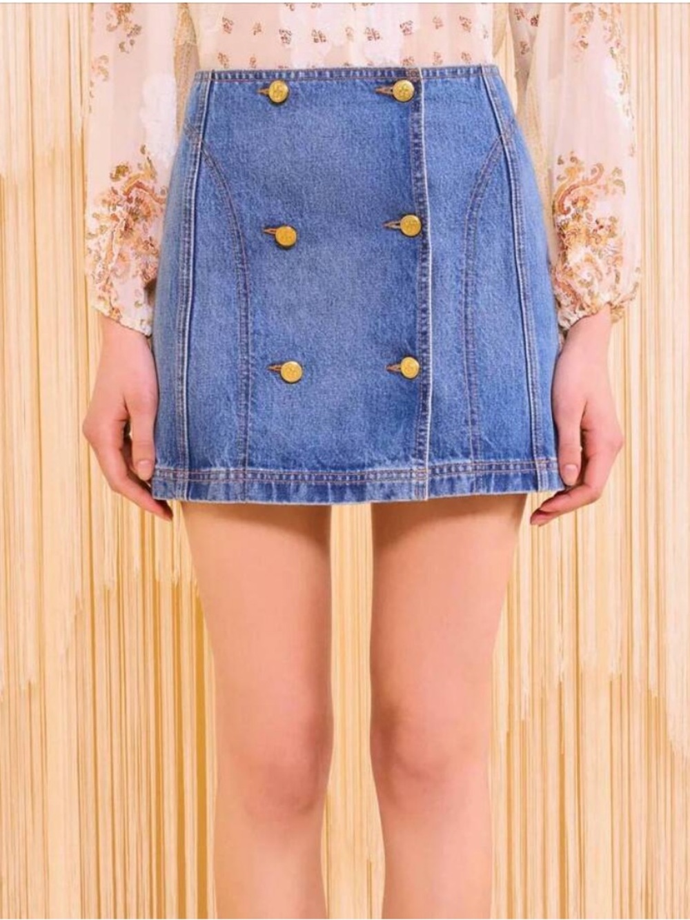 NWT Ulla Johnson Clara Denim Mini Skirt Danube size 4